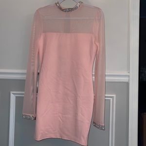Bebe crystal mesh mini dress. NWT SIZE SMALL